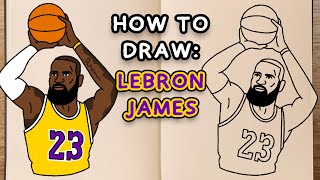 How to draw and colour! LEBRON JAMES (step by step drawing tutorial)