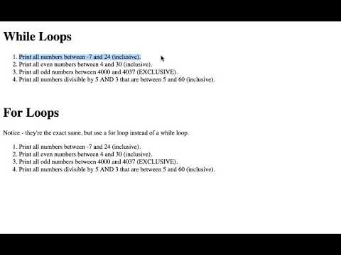 Full Stack Web Developer Course: 3_17 - Loops Exercises
