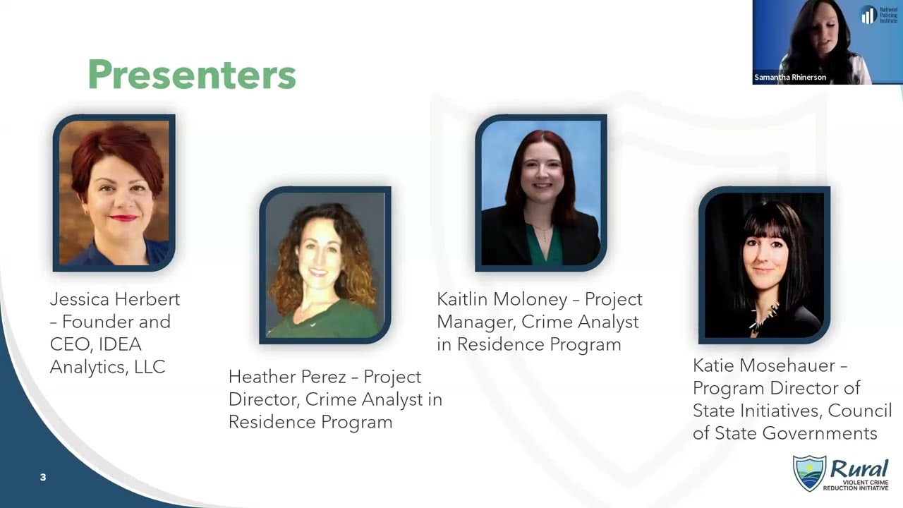 Rural Violent Crime Reduction Initiative 2024 July Webinar: Crime Data in Rural Communities