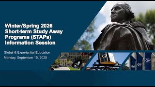 STAP Winter/Spring 2026 Information Session