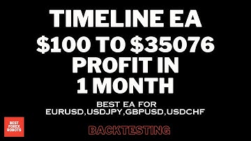 Timeline EA Forex MT4 Robot $100 To $36076 Profit In 1 Month | Best forex robots