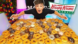 EATING 100 DONUTS CHALLENGE!! *500,000 CALORIES* (Entire Krispy Kreme Menu World Records)