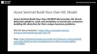 Azure Sentinel Build-Your-Own ML Model