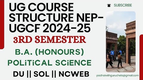 Third Semester Course Structure B.A. Honours Political Science UGCF-NEP 2020 | DU | SOL | NCWEB