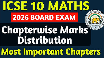 ICSE Class 10 Maths Chapterwise Marks Distribution 2026 | ICSE Class 10 2026 Board Exam Maths