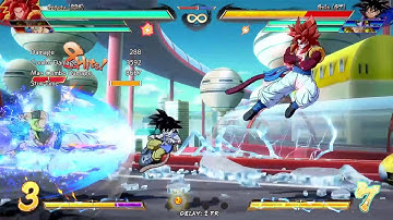 DBFZ SSJ4 Gogeta Mid-Screen To Corner Carry Double Back Dash Re-Jump Combo