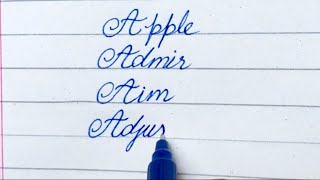 Beautiful cursive words “A” letter//learn how to write stylish letter