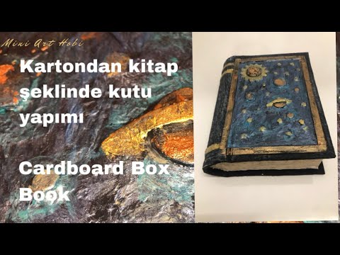 Kartondan Kitap Şeklinde Kutu Yapımı-Cardboard Craft Ideas - Cardboard Box Craft
