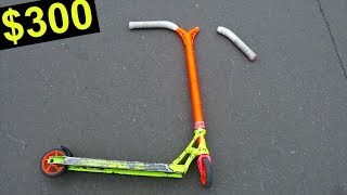 I BROKE MY NEW $300 TITANIUM SCOOTER BARS...