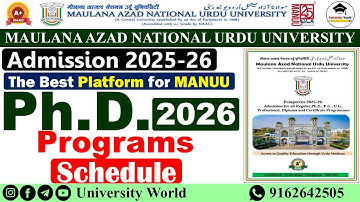 Manuu Ph.D. Result & Verification Schedule 2025 | Education, Urdu, English | @UniversityWorld