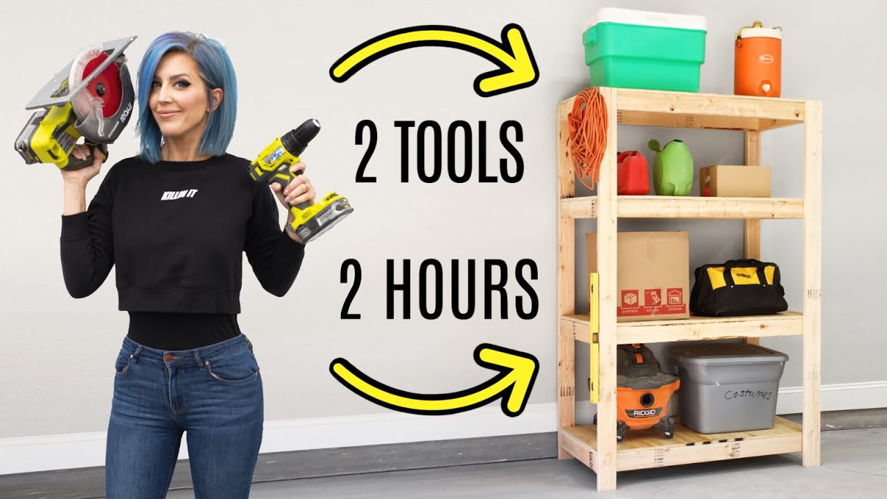 Easy Diy Garage Shelves Free Building Plans Youtube