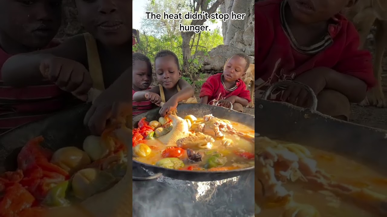 Hadzabe Girl Refuses To Share Hot Chicken Leg. #africa #wildlife #documentary #funny