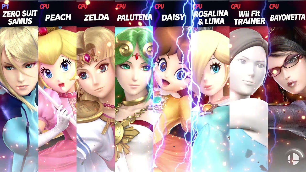 Super Smash Bros Ultimate Star And Screen Ko Female Characters 10 Youtube