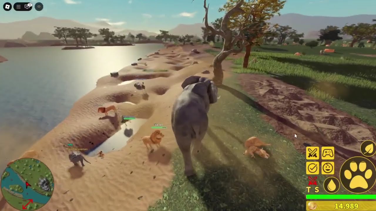 SAVANNAH LIFE (ROBLOX) jogando de elefante africano