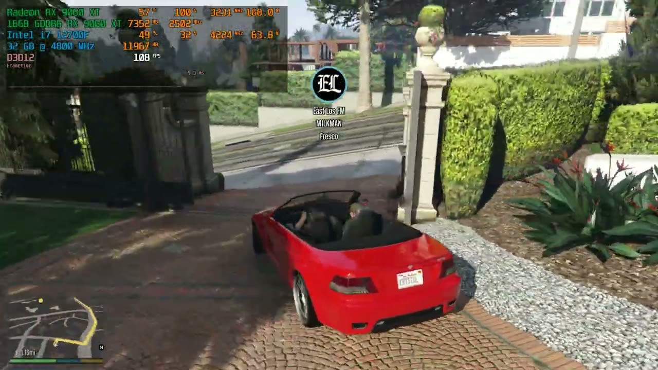 GTA V Enhanced - RX 9060 XT + i7 12700F | 1080P | VERY HIGH RT