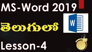 Change Font Styles (Bold-Italic-Underline-Strikethrough) in ms word in telugu - ms office 2019