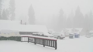 Drivers urged to use caution as much-needed snow blankets Shaver Lake