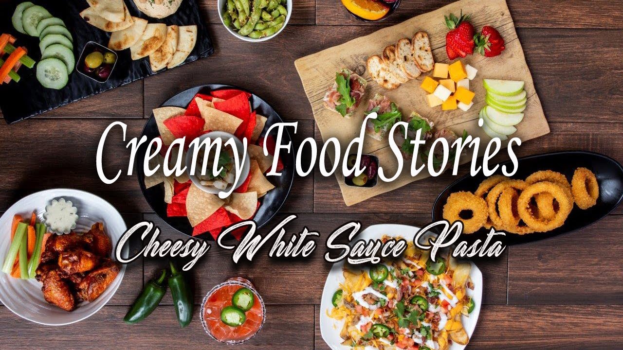 CHEESY WHITE SAUCE PASTA RECIPE CREAMY FOOD STORIES YouTube