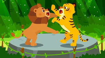 Lion vs Tiger 🦁🐯 | Nursery Rhymes | Sing Along | Kid