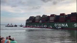 366-Meter Container Ship Stuck! The CSCL Jupiter Refloating