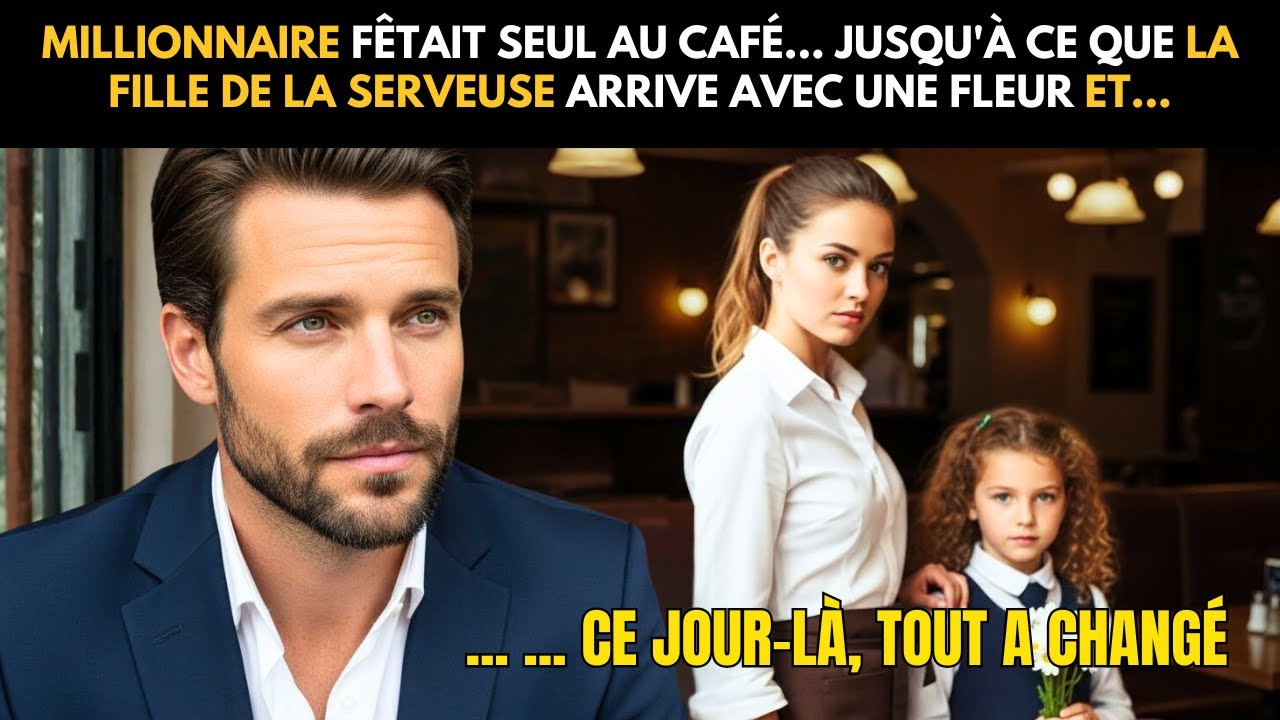 MILLIONNAIRE FÊTAIT SEUL AU CAFÉ. JUSQU'À CE QUE LA FILLE DE LA SERVEUSE ARRIVE AVEC UNE FLEUR ET...