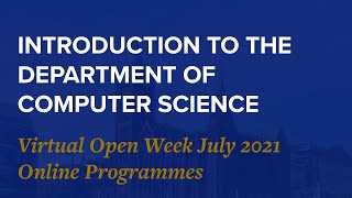 Introduction to the Department of Computer Science - University of Liverpool Online Programmes