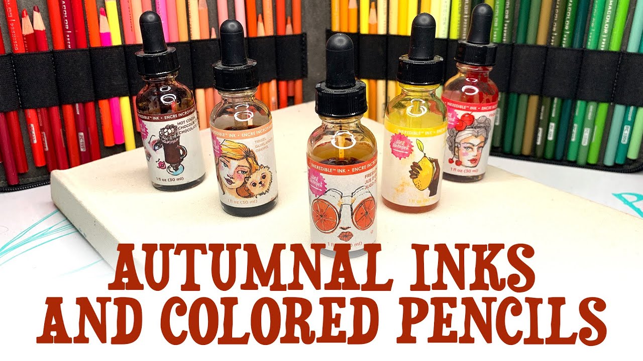 Autumnal Inks Colored Pencils Mixed Media YouTube