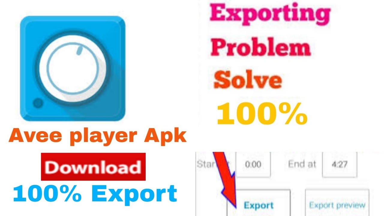 Avee player apk video Exporting problem solve 100 Really Avee
