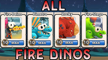 Max Level Fire Dinos - Dino Bash 2 Travel Through Time