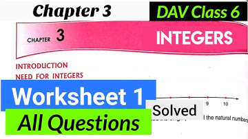 DAV Class 6 maths chapter 3 worksheet 1 all questions