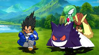 Vegeta Vs. Team Pokemon - Gengar, Gardevior and Lopunny