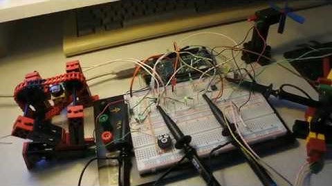 Arduino MegaADK episode 38 : fischertechnik, motor, LDR, LED, transistor, diode, oscilloscope, more