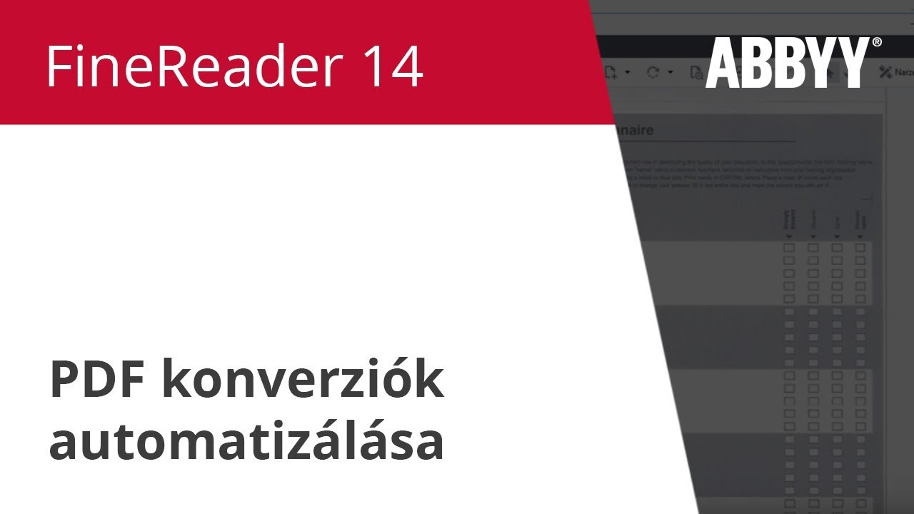 abbyy lingvo FineReader 14 Hogyan… : PDF konverziók automatizálása