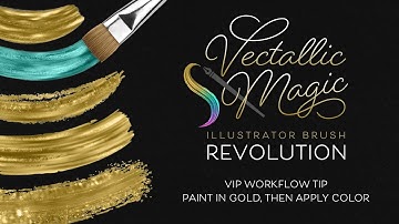 Vectallic Magic Adobe Illustrator Ai Brushes: VIP Workflow Tip - Paint in Gold, Then Apply Color