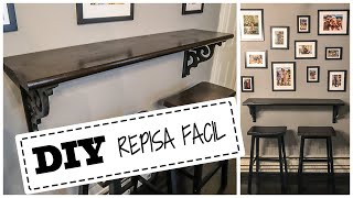 DIY COMO HACER REPISA DE MADERA FACIL - BARRA - PROYECTO PARA EL HOGAR - ARELI DURAZO