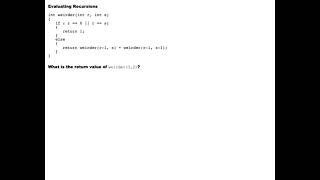 Recursion Example Solved with Explanation – weirder(3,2)