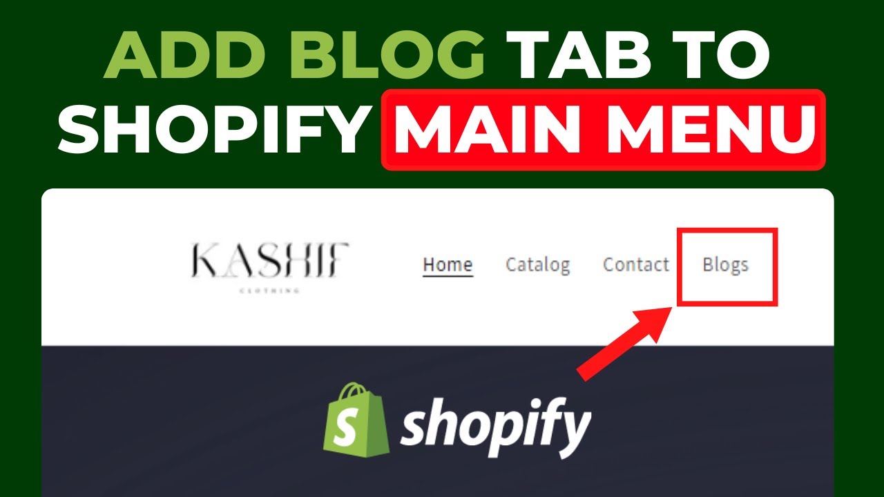 Shopify Blog Menu Tab – How to Add a Blog to Main Menu in Shopify - YouTube