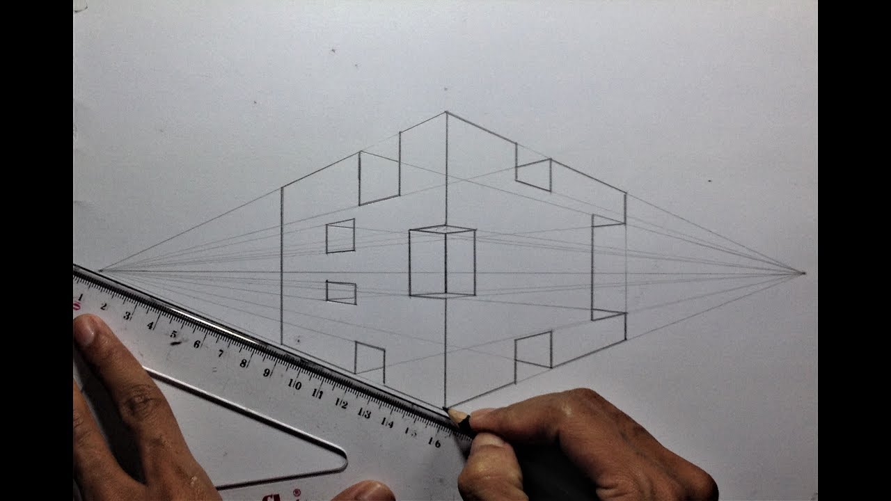 Architectural How To Draw In 2 Point Perspective Basic YouTube
