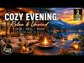 Cozy Evening Jazz ☕ Fireplace Ambience for Relaxing, Study & Deep Sleep | Luxury Lake House 2 Hours