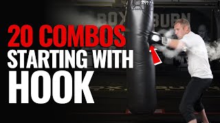 How to Throw the Left Hook Punch in a Boxing Combination on Heavy Bag