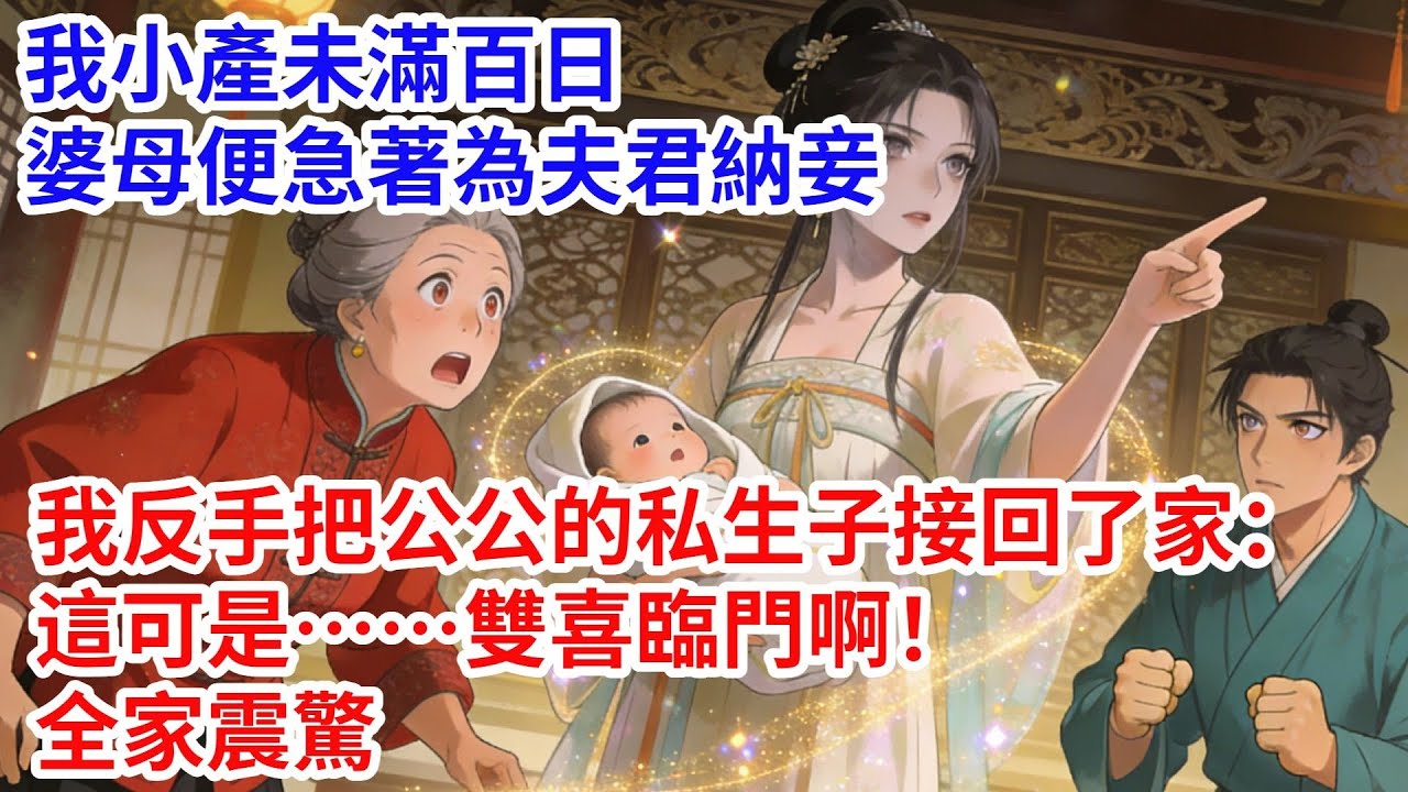 我小產未滿百日，婆母便急著為夫君納妾，我反手把公公的私生子接回了家：這可是……雙喜臨門啊！全家震驚#古言#故事#完結文
