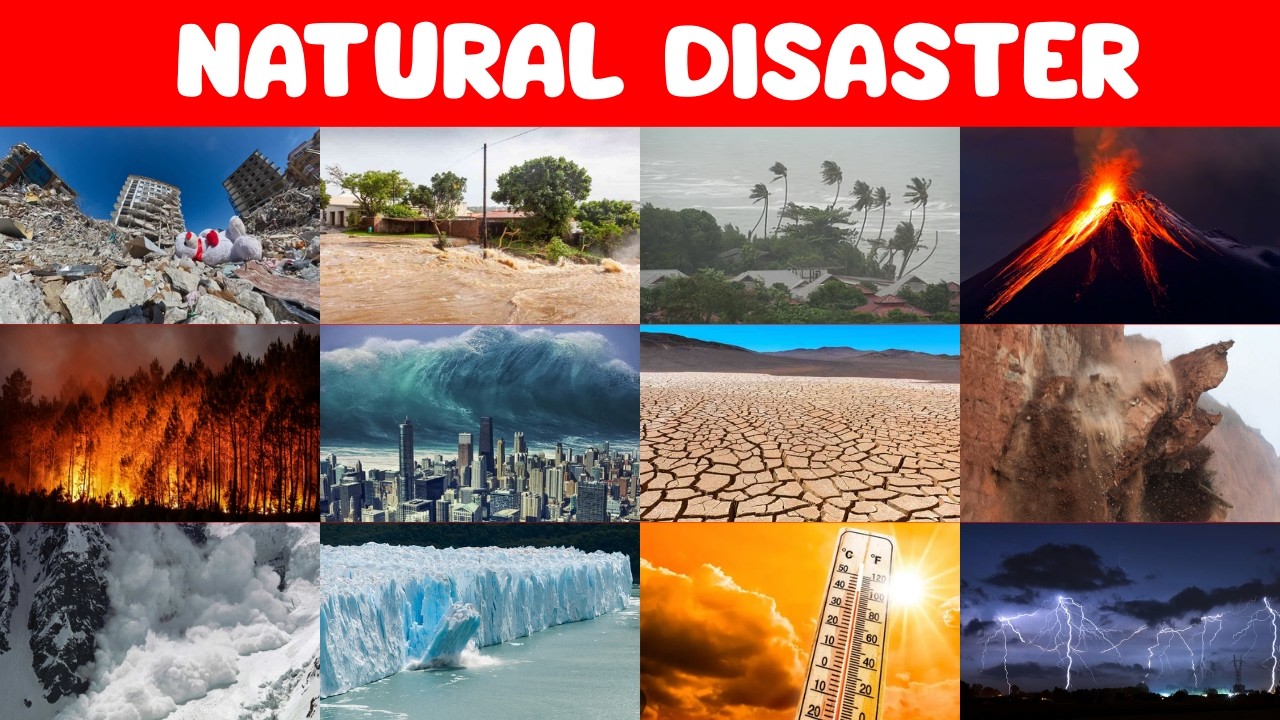 Learn Natural Disaster Names for Kids | Earthquake, Flood, Volcano for Children Preschool Learning