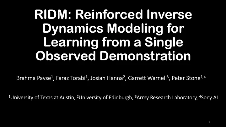 RIDM: Reinforced Inverse Dynamics Modeling for Learning from a Single Observed Demonstration