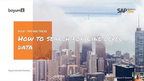 B1UP Tip: How to search for Line level data