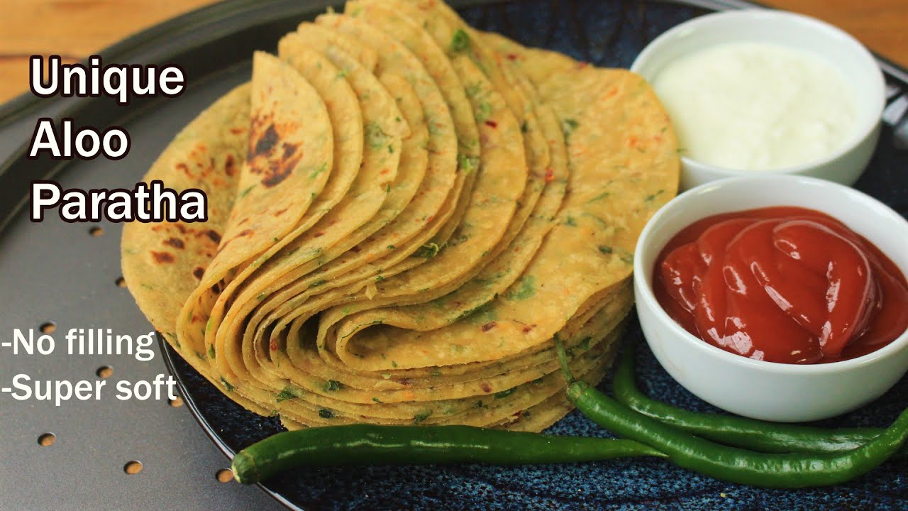 New Recipe No Filling Aloo Paratha | Unique Butter Chilli Garlic Indo ...