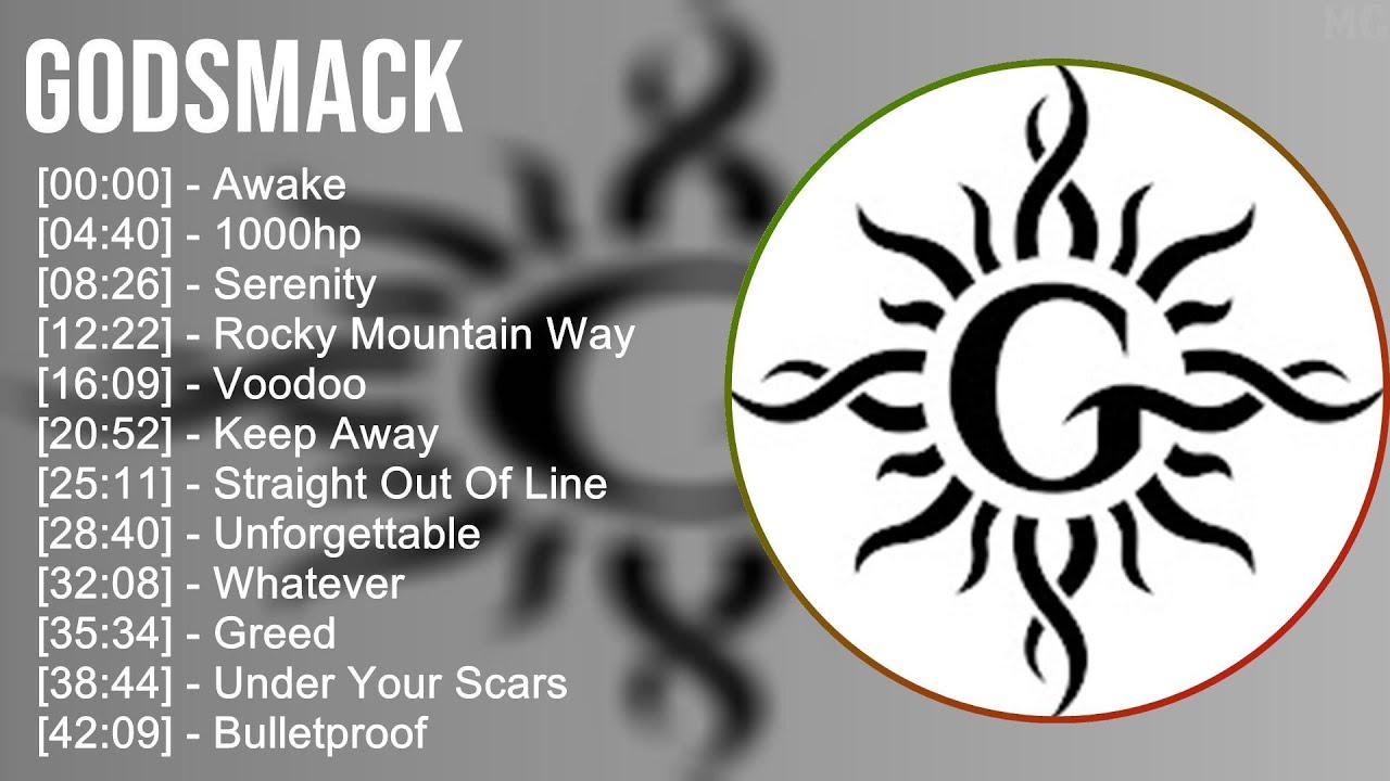 Godsmack 2025 MIX Playlist - Awake, 1000hp, Serenity, Rocky Mountain Way
