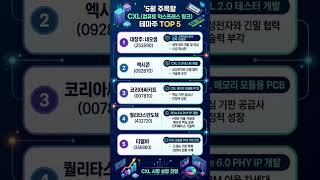 5월 CXL 테마주 TOP 5
