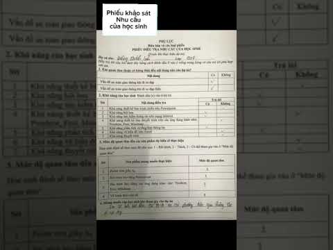 PHIẾU KHẢO SÁT  NHU CẦU CỦA HỌC SINH - youtube