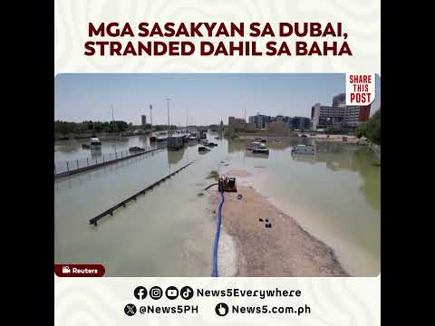 Drone footage shows flooded highway, stranded vehicles in Dubai