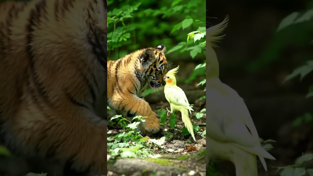 Tiger😅😅😅#birds #viral #viralvideo #talkingparot #lovebirds #highlights